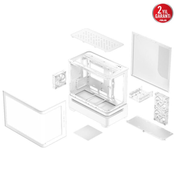 Asus Prime Ap202 Argb Kavisli Temperli Cam Usb 3.2 Mid Tower Matx Beyaz Gaming Kasa 18