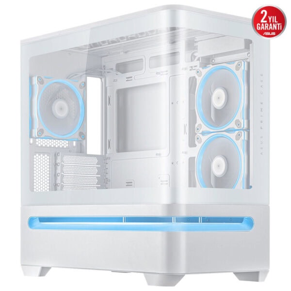 Asus Prime Ap202 Argb Kavisli Temperli Cam Usb 3.2 Mid Tower Matx Beyaz Gaming Kasa 3
