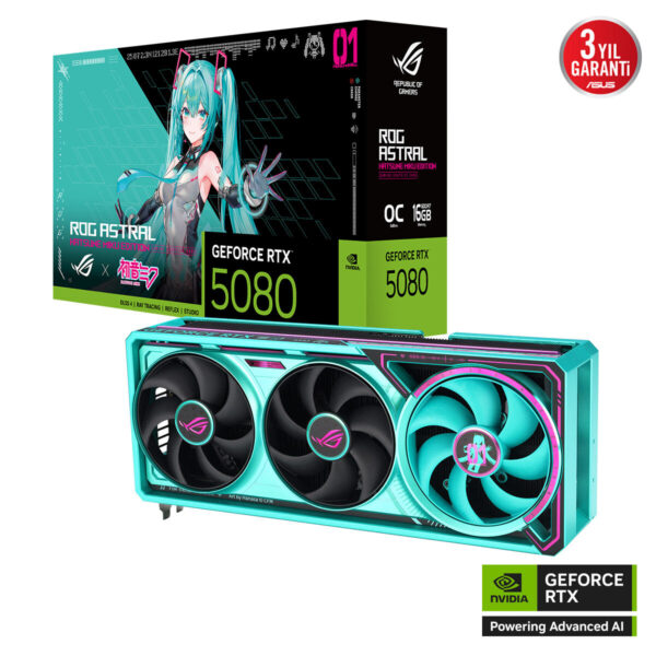 Asus Rog Astral Geforce Rtx 5080 16gb Gddr7 Oc Hatsune Miku Edition 256 Bit Dlss 4 Ekran Karti 2