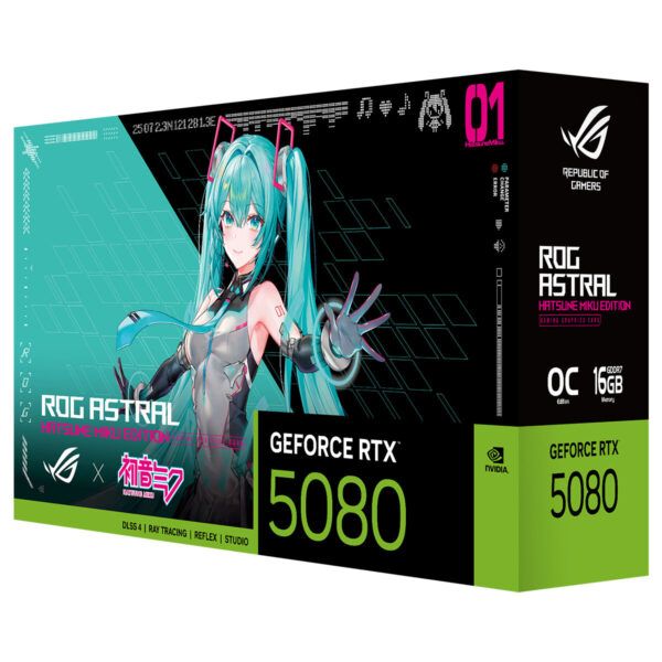 Asus Rog Astral Geforce Rtx 5080 16gb Gddr7 Oc Hatsune Miku Edition 256 Bit Dlss 4 Ekran Karti 24