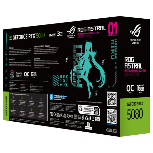Asus Rog Astral Geforce Rtx 5080 16gb Gddr7 Oc Hatsune Miku Edition 256 Bit Dlss 4 Ekran Karti 25