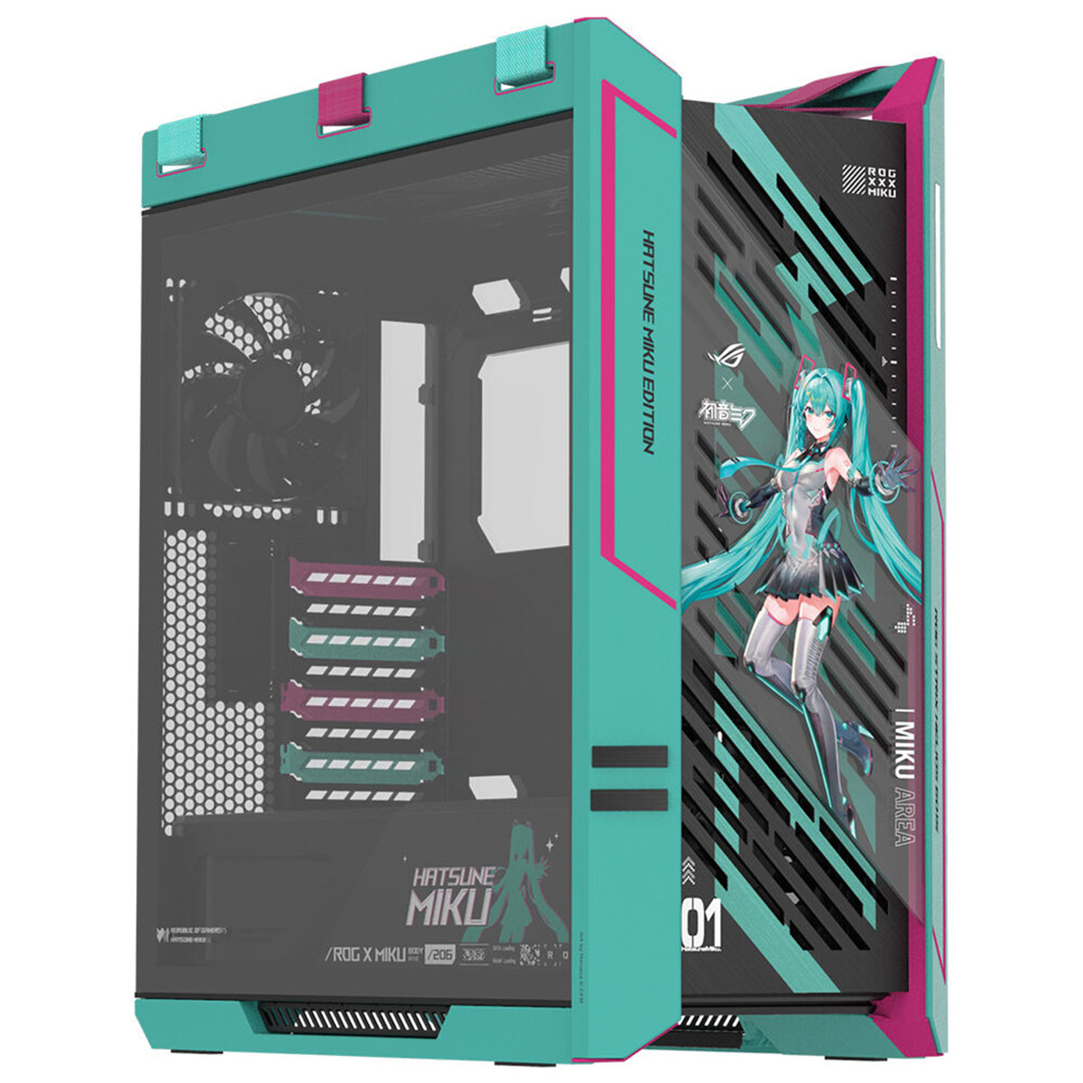 Asus Rog Strix Helios Ii Hatsune Miku Edition 4x140mm Fan Mesh Çift Temperli Cam Usb 3.2 Mid Tower E Atx Gaming Kasa 1