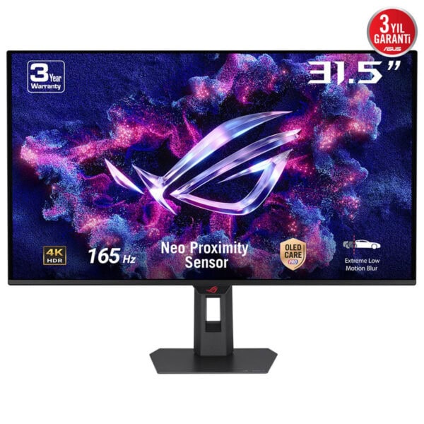Yüksek çözünürlüklü 31.5 inç 4K HDR bilgisayar monitörü, Neo Proximity Sensor ve OLED Care Pro teknolojisi ile donatılmış, oyun ve grafik tasarım için mükemmel ekran deneyimi sağlar.