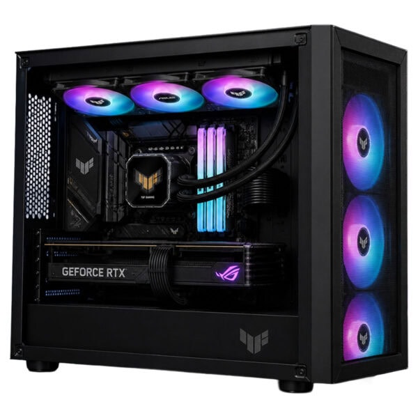 Yüksek performanslı gaming kasası, RGB aydınlatmalı fanlar ve güçlü donanım bileşenleri ile donatılmış.
