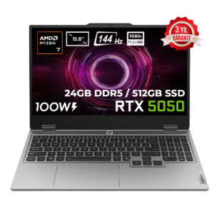 Lenovo Loq 15ahp10 Amd Ryzen 7 250 24gb Ddr5 512gb Ssd Rtx 5050 8gb 100w 15.6 Inç Full Hd 144hz Ips Freedos Gaming Laptop (83jg006ctr) 1