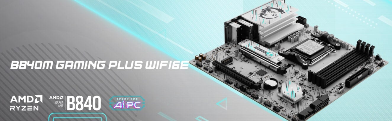 MSI B840M GAMING PLUS WIFI6E 8000MHz (OC) Anakart H1