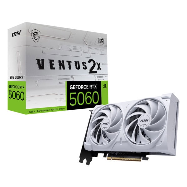 Msi Geforce Rtx 5060 8g Ventus 2x Oc White 8gb Gddr7 128 Bit Dlss 4 Beyaz Ekran Karti 1