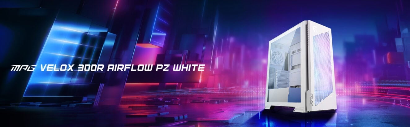 MSI MPG VELOX 300R AIRFLOW PZ WHITE Gaming Kasa h1