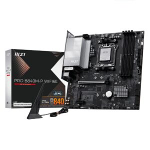 Msi Pro B840m P Wifi6e 8000mhz (oc) Ddr5 Soket Am5 M.2 Hdmi Matx Anakart 1