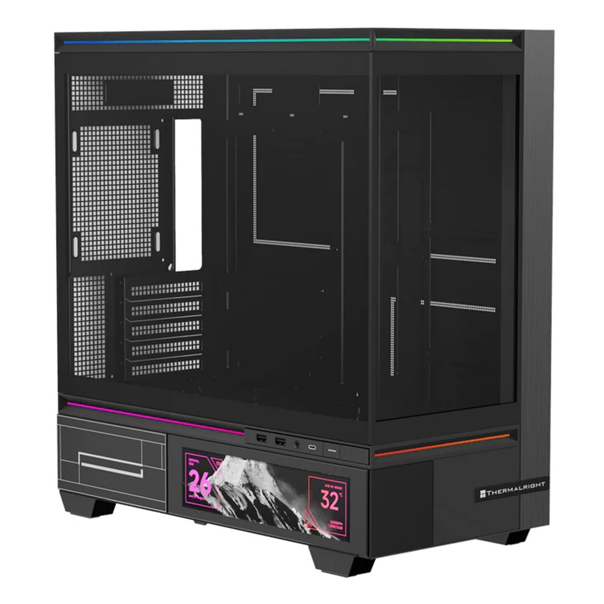 Thermalright Tl M10 Vision Black Argb Temperli Cam Mid Tower Matx Gaming Kasa 2 Yil Birebir Degisim Garantili 1
