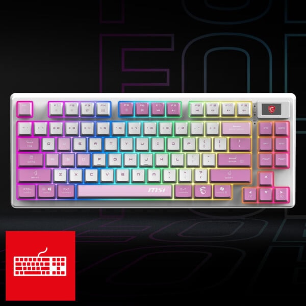 MSI FORGE GK600 TKL WIRELESS VIOLET Gaming Klavye H2
