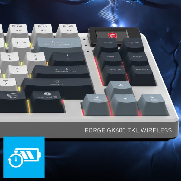 MSI FORGE GK600 TKL WIRELESS SKY Gaming Klavye H7