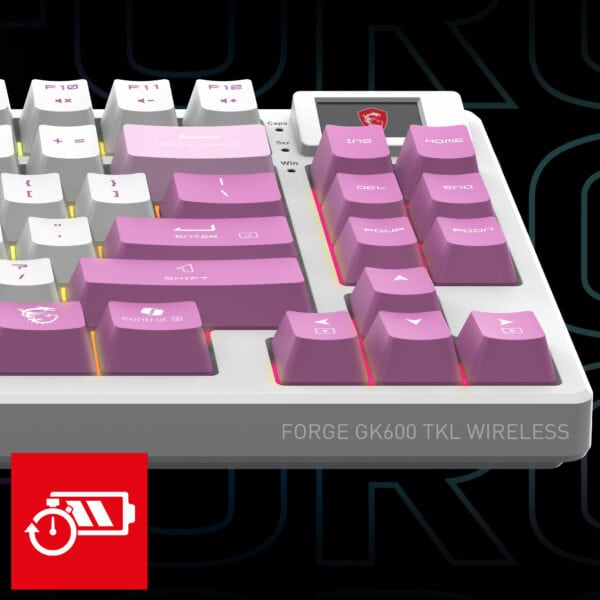 MSI FORGE GK600 TKL WIRELESS VIOLET Gaming Klavye H7