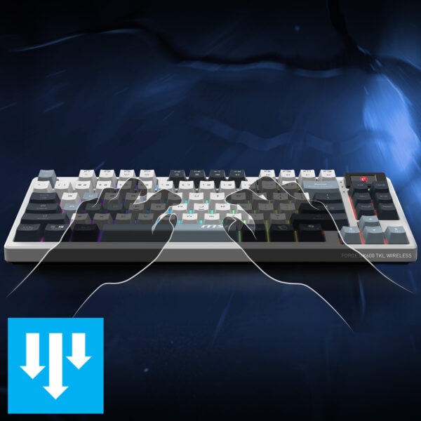 MSI FORGE GK600 TKL WIRELESS SKY Gaming Klavye H9
