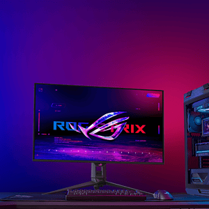 Yüksek performanslı oyun bilgisayarı ve ekran, RGB aydınlatmalı ROG Strix ekran ve güçlü donanımlı gaming PC, en iyi oyun deneyimi için tasarlanmış.