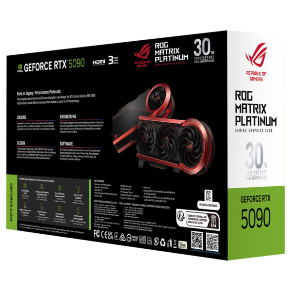 Asus Rog Matrix Platinum Geforce Rtx 5090 30th Anniversary Edition 32gb Gddr7 512 Bit Dlss 4 Ekran Karti 21