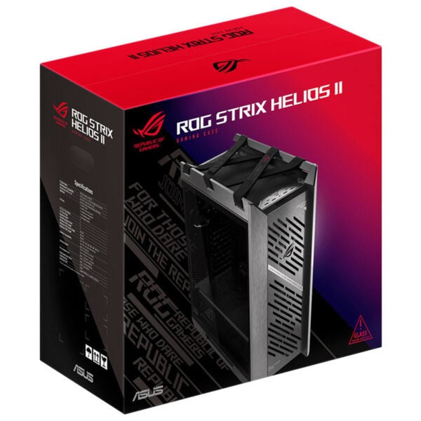 Yüksek performanslı oyun kasası ve RGB aydınlatmalı tasarım ile ROG Strix Helios II, üstün soğutma ve geniş iç hacmi ile oyun tutkunlarının favorisi.