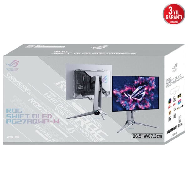 Çevrimiçi oyun ve e-sporlar için ASUS ROG Swift OLED PG27AQWP-W monitör, üstün görüntü kalitesi ve hızlı tepki süresi ile profesyonel oyunculara yönelik. 26.5 inç (67.3 cm) geniş ekran, yüksek yenileme hızı ve OLED teknolojisi sayesinde oyun deneyiminizi bir üst seviyeye taşıyın. 3 yıl garanti ile dayanıklı ve güvenilir kullanım sunar.