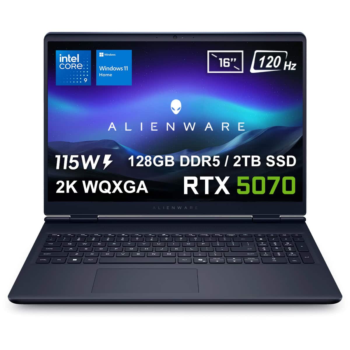 Dell Alienware 16 Aurora Intel Core 9 270h 128gb Ddr5 2tb Ssd Rtx5070 8gb 115w 16 Inç 2k Wqxga 120hz Wva W11 Home Gaming Laptop (ac16250 C932157wv4) 1