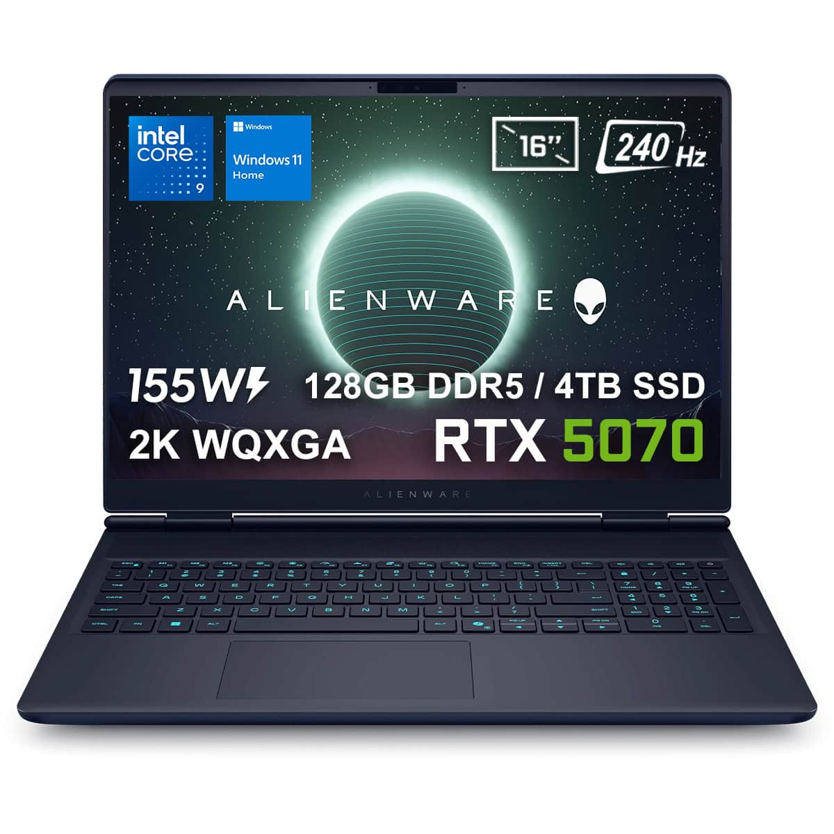 Dell Alienware 16x Aurora Intel Core Ultra 9 275hx 128gb Ddr5 4tb Ssd Rtx5070 8gb 155w 16 Inç 2k Wqxga 240hz 3ms Wva W11 Home Gaming Laptop (ac16251 Cu932157wv5) 1