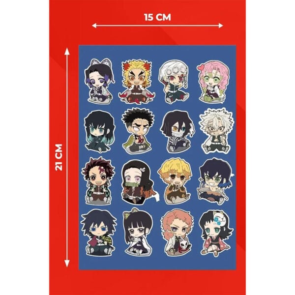 Demon Slayer Karakterleri Sticker Seti 18 Adet 2
