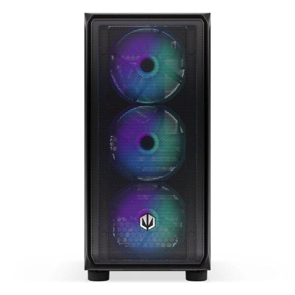 Yüksek performanslı RGB aydınlatmalı oyun bilgisayarı kasası, yüksek kaliteli soğutucu fanlar ve sağlam tasarım ile oyun ve grafik işlemleri için ideal.