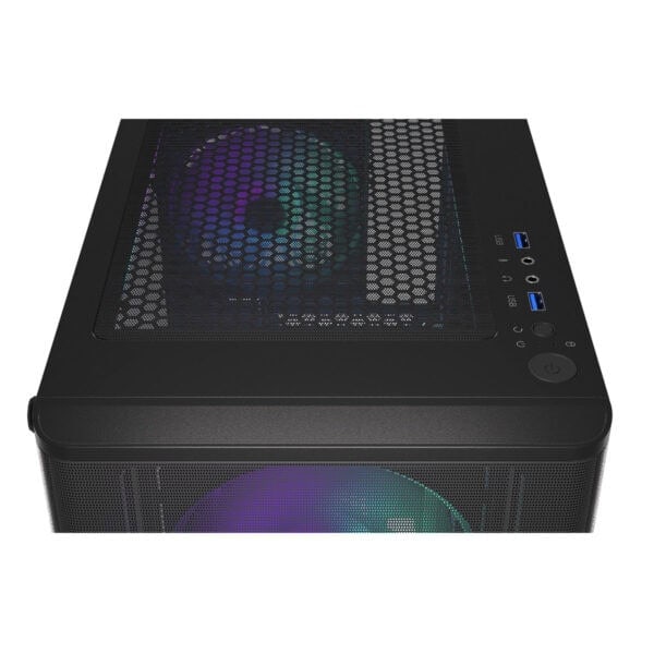 Yüksek performanslı bilgisayar kasası ve fanlı soğutucu, optimize edilmiş hava akışı ve şık tasarımıyla gaming ve ofis kullanımı için ideal. Çoklu USB bağlantı noktaları ve kullanışlı ön panel özellikleri içerir.