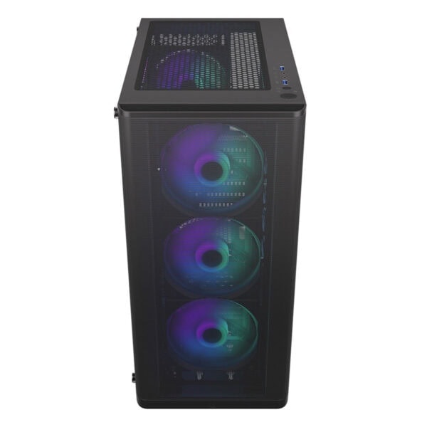 Yüksek performanslı monitörlü RGB aydınlatmalı oyun bilgisayarı, yüksek kaliteli ses ve görsel deneyim için ideal. Gaming ve performans odaklı kullanıcılar için tasarlanmış modern tasarım.
