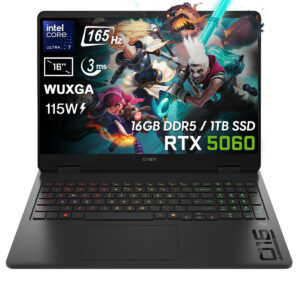 Yüksek performanslı gaming laptopu, 16GB DDR5 RAM, 1TB SSD, RTX 5060 ekran kartı ve 165Hz yenileme hızı ile en iyi oyun deneyimi sağlar.