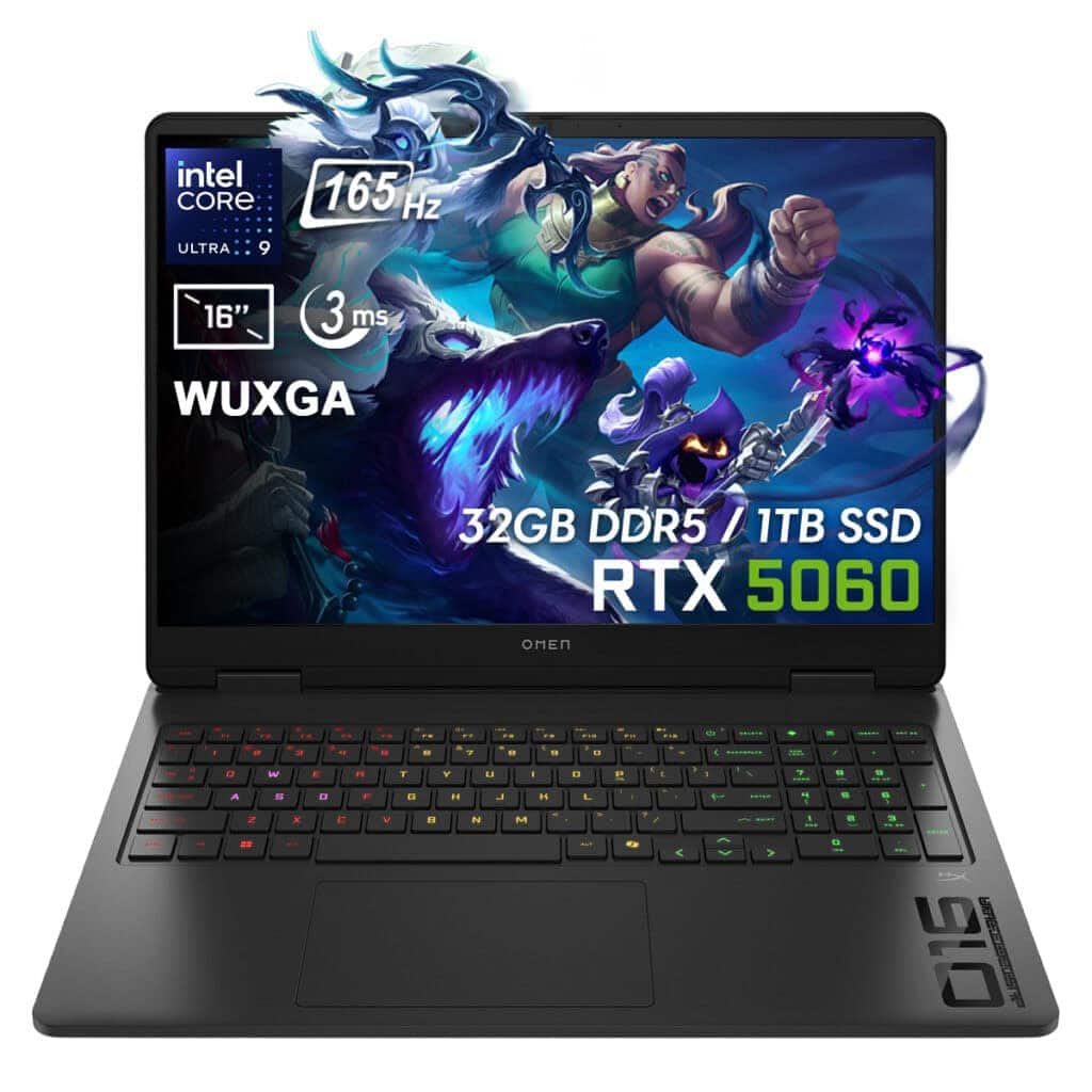 Yüksek performanslı gaming dizüstü bilgisayarı, RTX 5060 ekran kartı, 32GB DDR5 RAM ve 1TB SSD depolama ile oyun tutkunları için ideal, 16 inç ekran ve 165Hz yenileme hızı özellikleriyle öne çıkar.