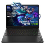 Yüksek performanslı gaming dizüstü bilgisayarı, RTX 5060 ekran kartı, 32GB DDR5 RAM ve 1TB SSD depolama ile oyun tutkunları için ideal, 16 inç ekran ve 165Hz yenileme hızı özellikleriyle öne çıkar.