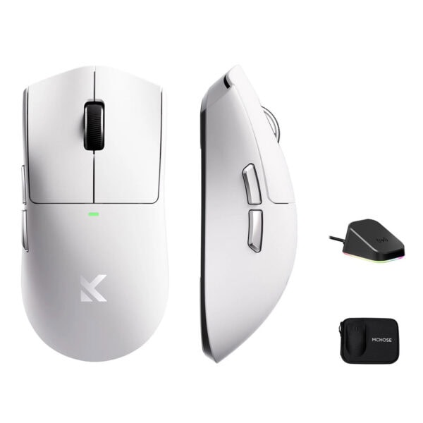 Mchose K7 Ultra Beyaz 8k Hz Paw 3950 Sensor Kablosuz Simetrik Gaming Mouse Mc K7 4 3