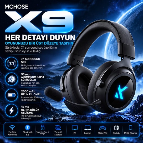 Mchose X9 Siyah Uzayın Ötesinde Ses