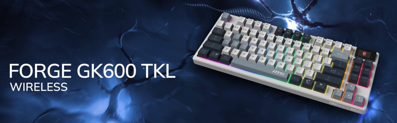 MSI FORGE GK600 TKL WIRELESS SKY Gaming Klavye H1