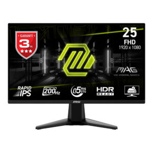 Yüksek çözünürlükte MSI MAG serisi 25 inç FHD oyun monitörü, HDR desteği ve 200Hz yenileme hızıyla en iyi oyun deneyimi sağlar.