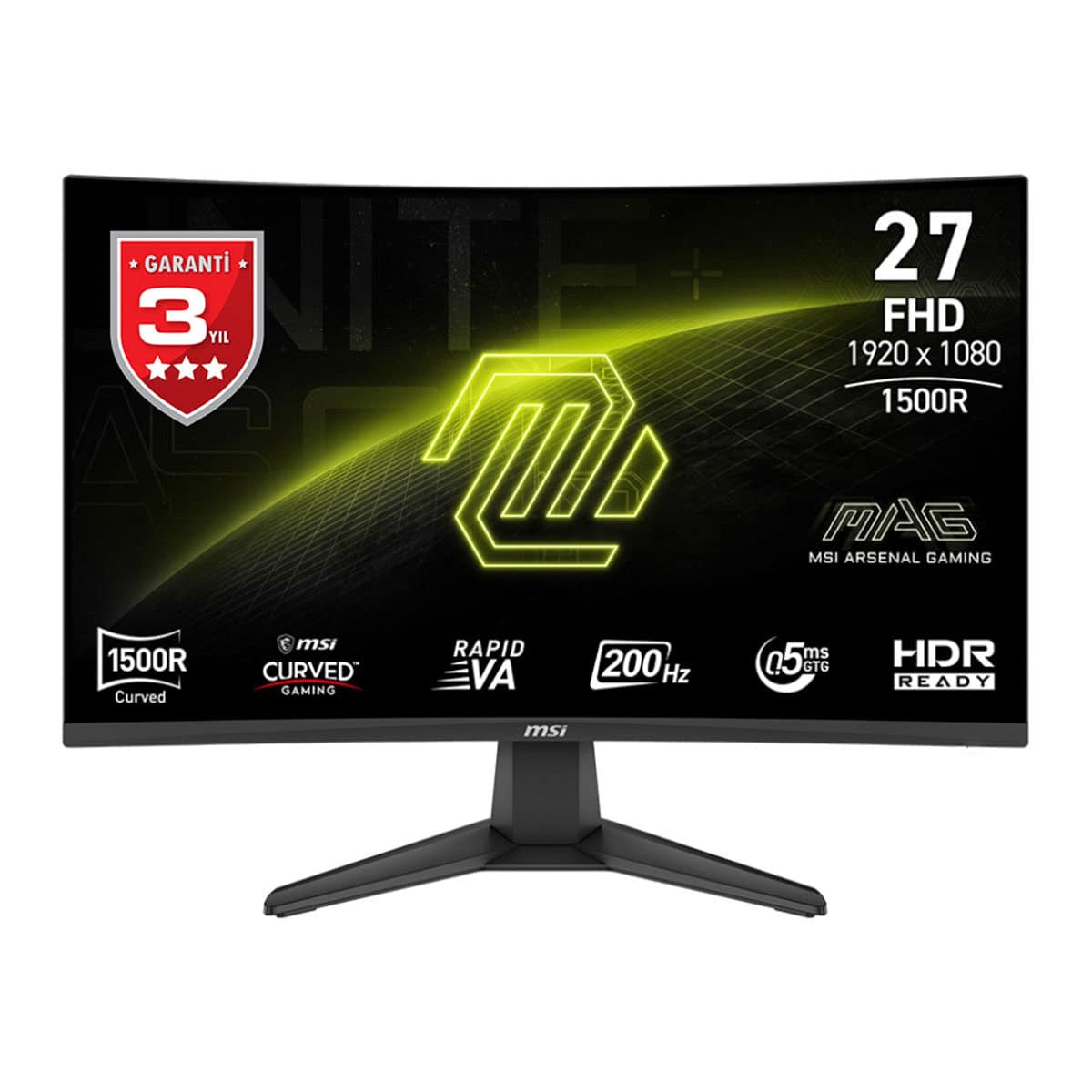 Msi Mag 276cf E20 27 Inç 200hz 0.5ms Full Hd Freesync Premium Rapid Va Kavisli Gaming Monitör 1