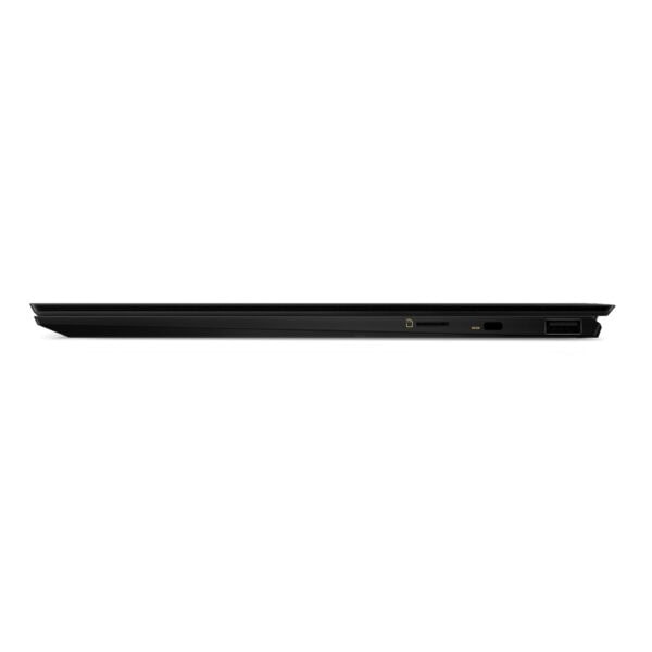 Yüksek performanslı dizüstü bilgisayar yan görünüm, ince tasarım, USB ve HDMI bağlantı noktaları. Oyun, iş ve eğitim için güçlü laptop.