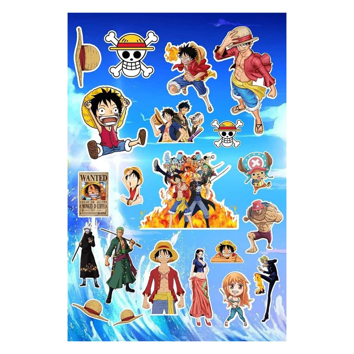 One Piece Temalı Sticker Seti 21 Adet 1