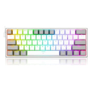 Redragon K617 Fizz 60 Red Switch Rgb Hotswap Turkce Beyaz Gri Mekanik Gaming Klavye 1