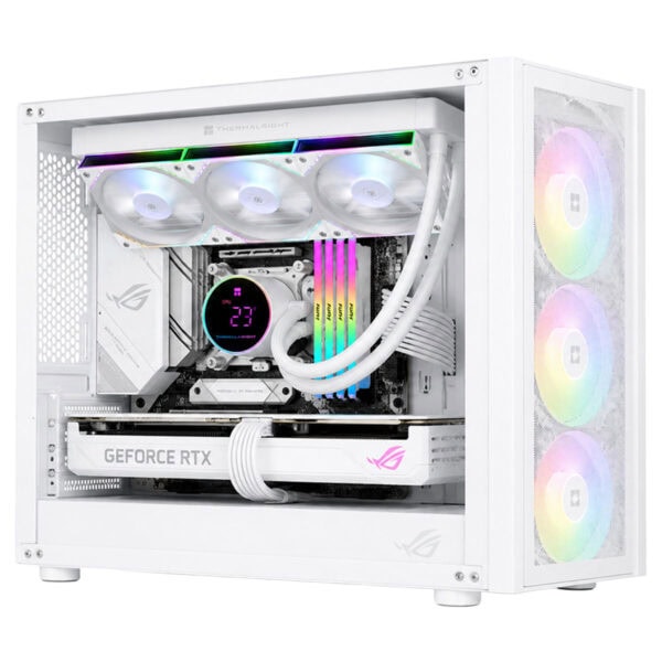 Thermalright Frozen Magic 360 V2 beyaz renkli 360mm sıvı soğutucu, ARGB aydınlatmalı, Intel ve AMD uyumlu, yüksek performanslı işlemci soğutucu.