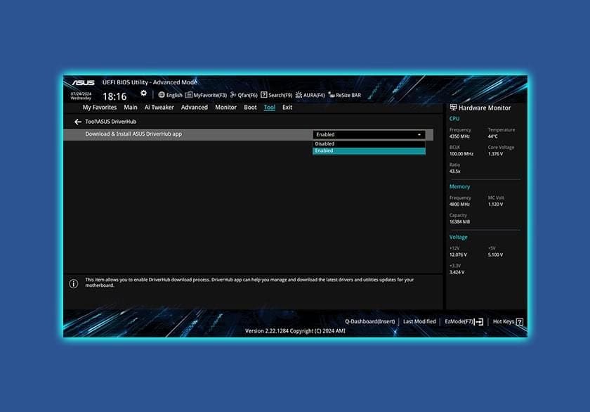 PRIME B850-PLUS WIFI ASUS BIOS Güncelleme ve UEFI ayarları ekranı, anakart performansını optimize etmek ve sistemi yapılandırmak için kullanılır.