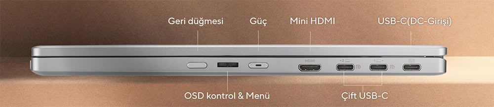 ZenScreen Duo OLED MQ149CD Kusursuz tasarım ve hafiflik özellikleriyle oyun ve çalışma için ideal hafif dizüstü bilgisayar, yüksek performans ve taşınabilirlik sunar.