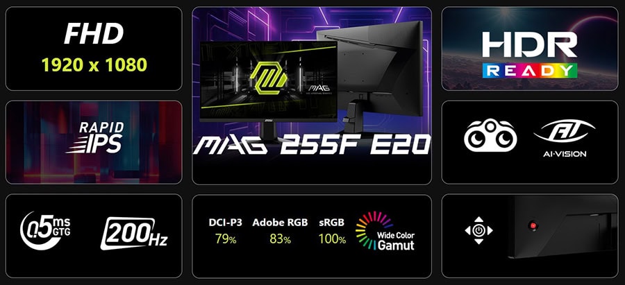 MSI MAG 255F E20 Gaming Monitör H4
