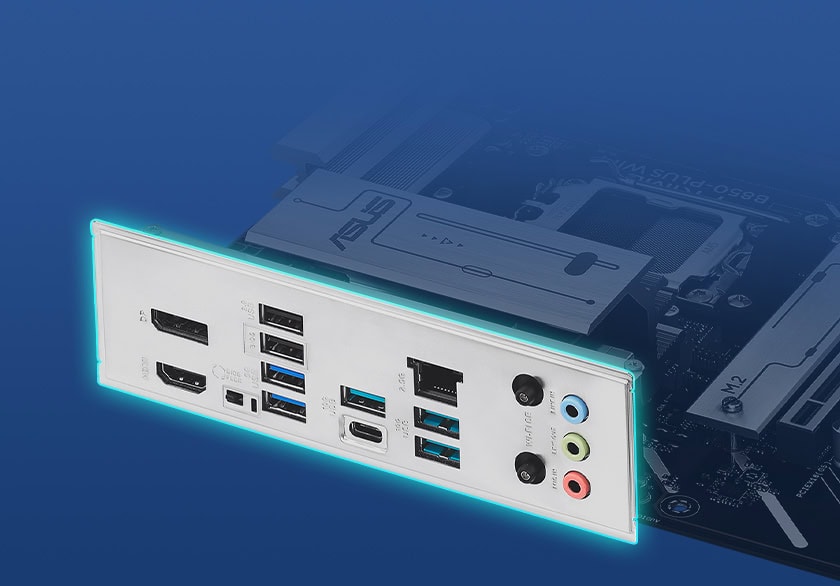 PRIME B850-PLUS WIFI Yüksek performanslı bilgisayar anakartı ve kablosuz Wi-Fi anteni ile turnuva seviyesi oyun deneyimi için en uygun gaming donanımı görüntüsü.