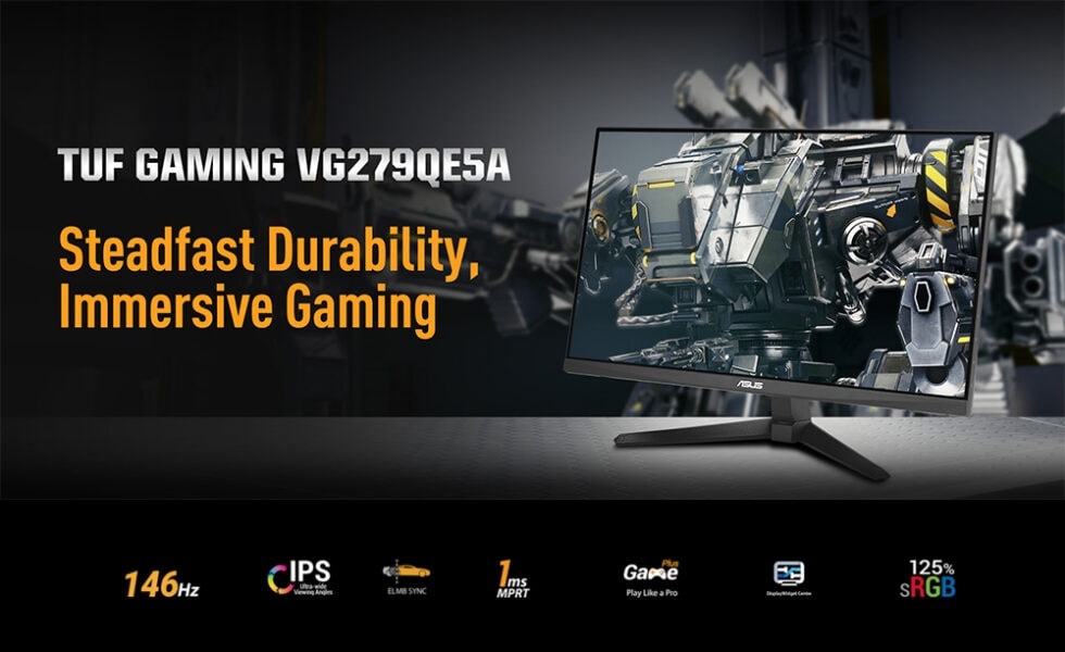 TUF Gaming VG279QE5A 27 inç ASUS TUF Gaming monitör, yüksek hızlı 146Hz yenileme hızı ve IPS ekran özelliği ile oyun deneyimini zirveye çıkarır. Elmb Sync ve Shadow Boost teknolojileri ile sorunsuz ve net görüntü sağlar.