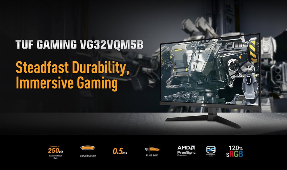 TUF Gaming VG32VQM5B Yüksek yenileme hızına sahip ASUS TUF Gaming VG32VQMSB monitör, dayanıklılık ve sürükleyici oyun deneyimi sağlar. 250Hz yenileme hızı, 0.5ms tepki süresi ve AMD FreeSync desteği ile mükemmel oyun performansı.