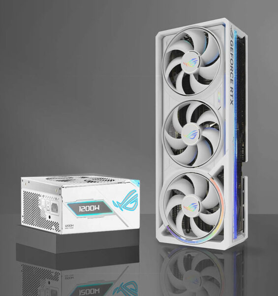ROG Astral GeForce RTX™ 5090 32GB GDDR7 WHITE OC Edition Yüksek performanslı ASUS ROG Strix ve NVIDIA GeForce RTX ekran kartı ile gaming ve PC donanımı için modern soğutucu ve güç kaynağı seti.