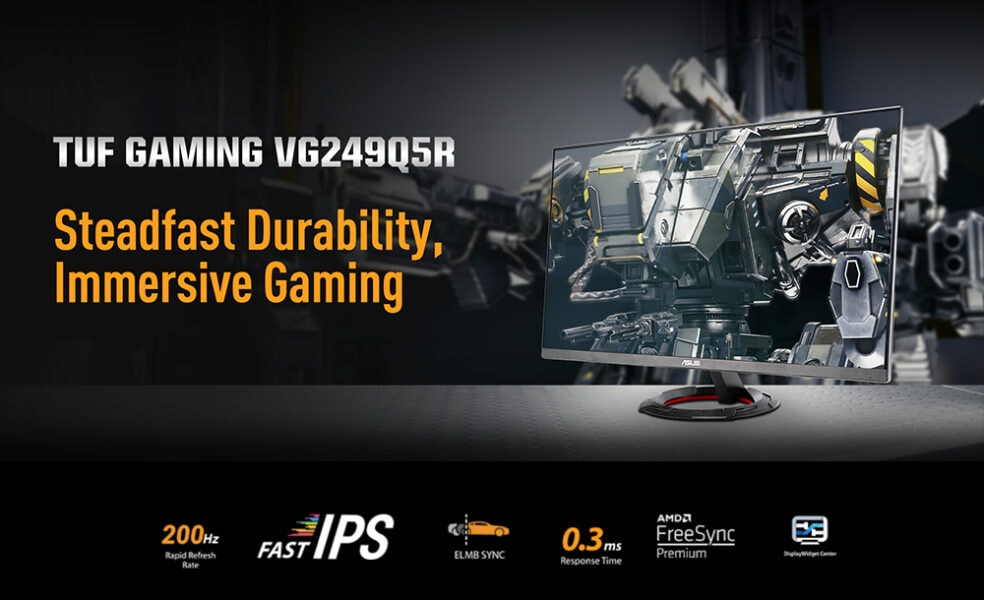 TUF Gaming VG249Q5R Yüksek yenileme hızına sahip ASUS TUF Gaming VG249QSR oyuncu monitörü, dayanıklı ve etkileyici görsel deneyimleri ile oyun tutkunlarının tercihi.