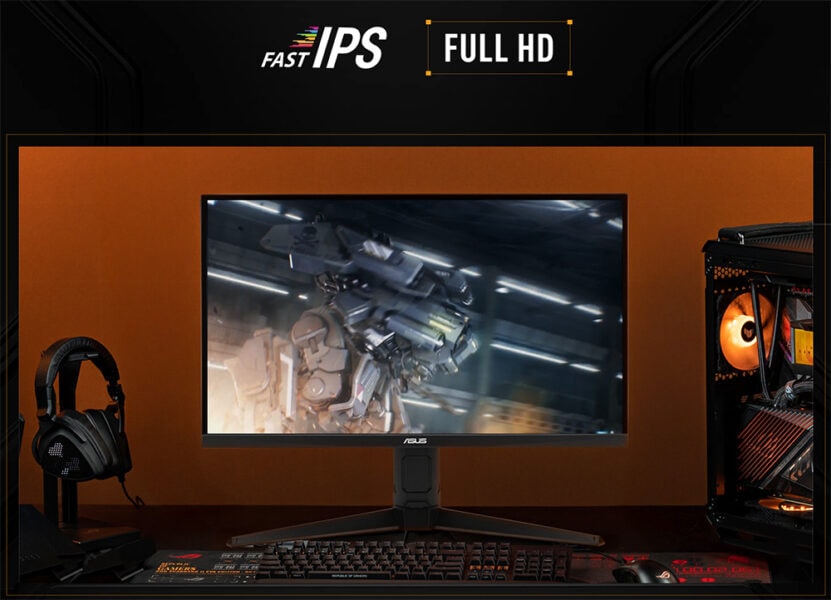 TUF Gaming VG259QMRL5A Yüksek çözünürlüklü hızlı IPS monitör gaming, FPS ve detaylı grafikler için ideal Full HD ekran, oyun deneyimini artırır.