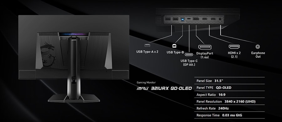 MSI MPG 321URX QD-OLED Gaming Monitör H34